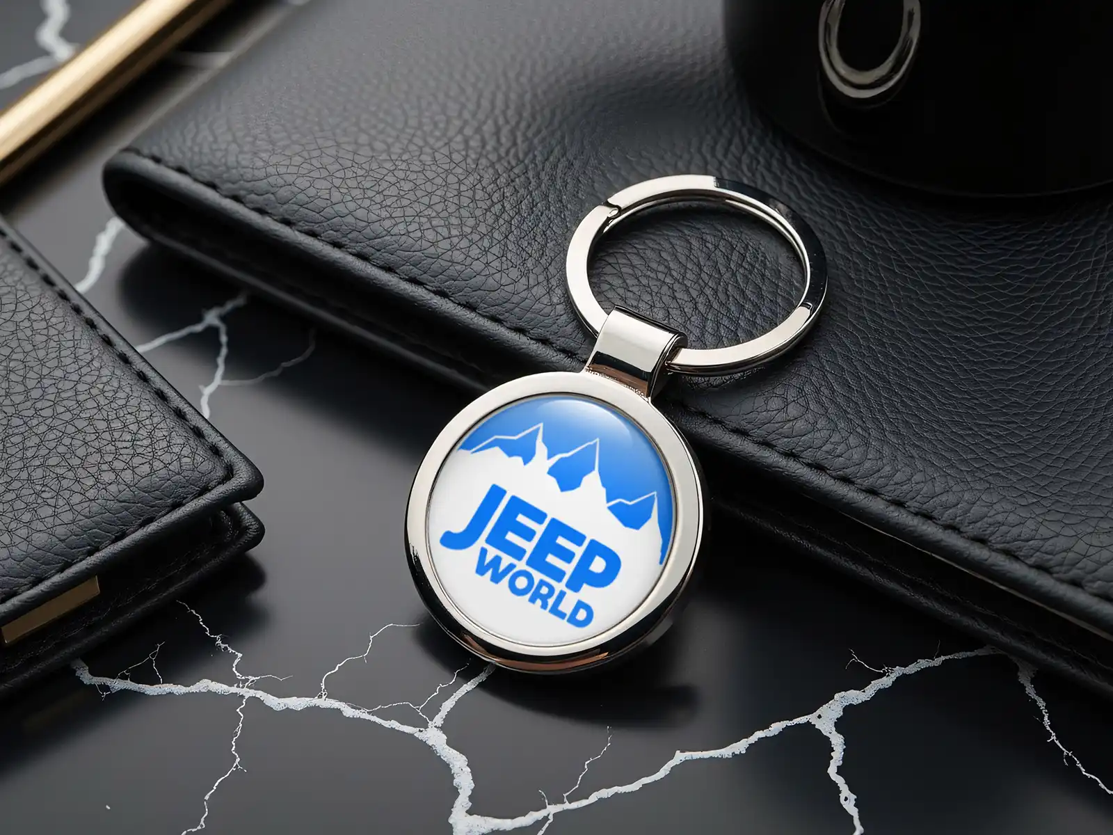 Jeep Anello Chiave su Misura Bombata Look Metallico